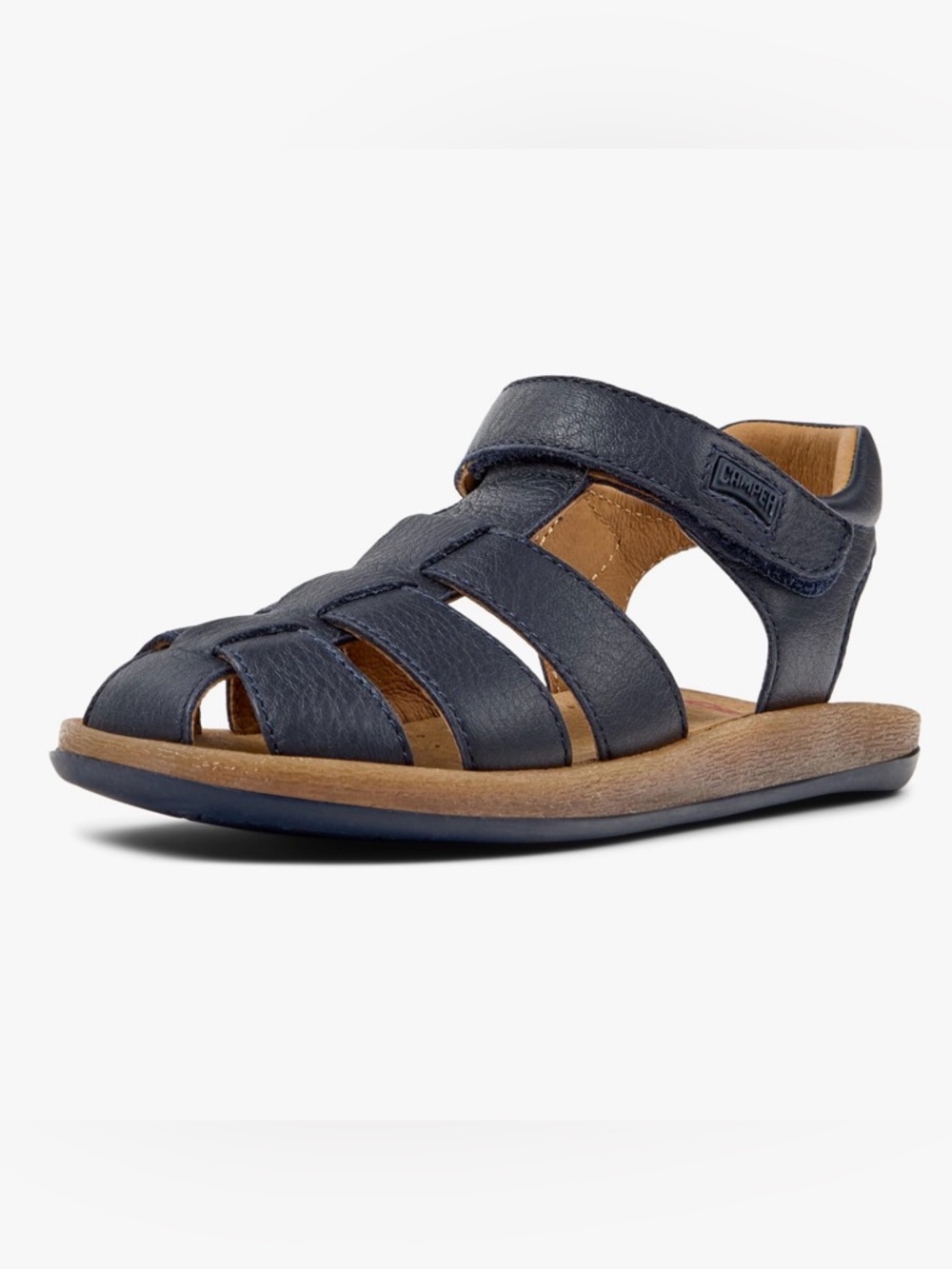 NWT-Camper Boys Navy Leather Strappy Sandals- - Picture 3 of 8